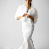 Plume Winter Wedding Jacket in Snow - Mode & Affaire