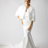 Plume Winter Wedding Jacket in Snow - Mode & Affaire