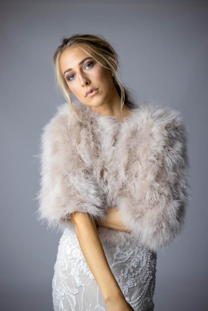 Plume Real Feather Jacket in Blush - Mode & Affaire