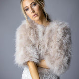 Plume Real Feather Jacket in Blush - Mode & Affaire