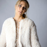 Macie Faux Jacket Long Sleeve in Pearl - Mode & Affaire