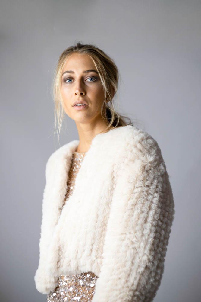 Macie Faux Jacket Long Sleeve in Pearl - Mode & Affaire