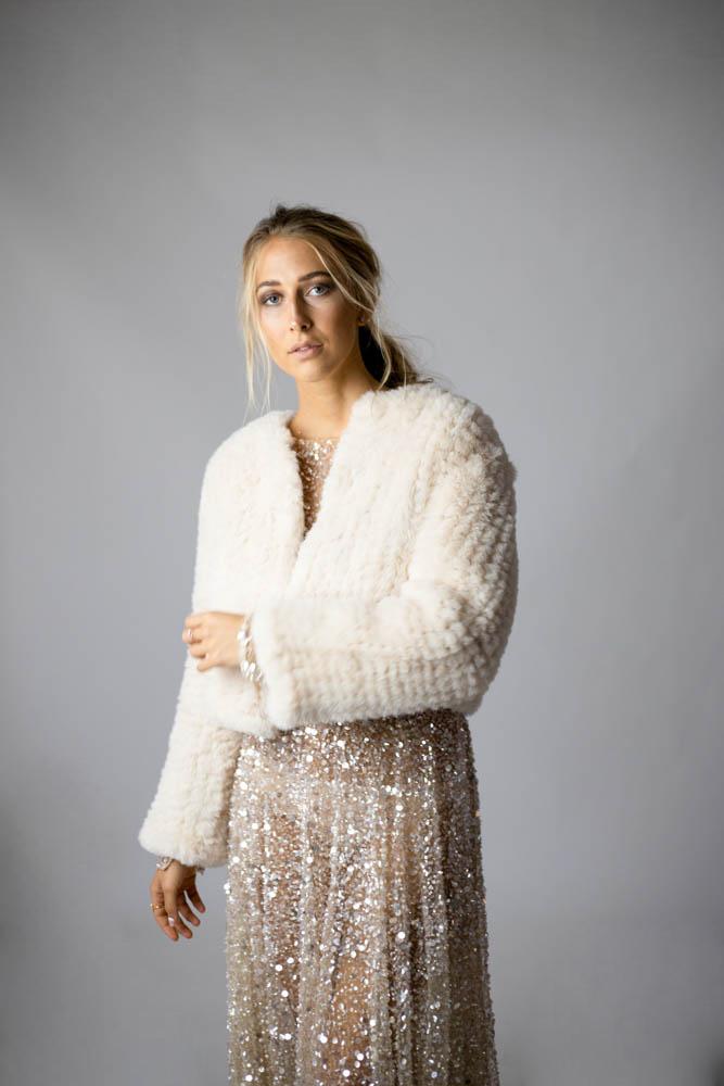 Macie Faux Jacket Long Sleeve in Pearl - Mode & Affaire