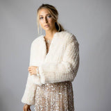 Macie Faux Jacket Long Sleeve in Pearl - Mode & Affaire