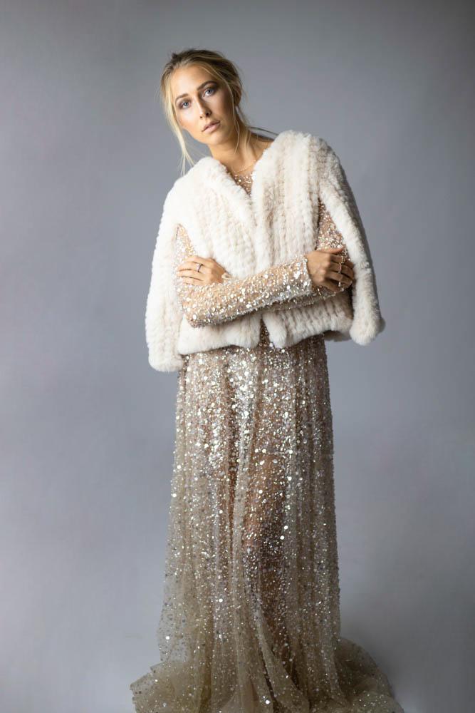 Ava Faux Cape in Pearl - Mode & Affaire