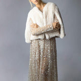 Ava Faux Cape in Pearl - Mode & Affaire