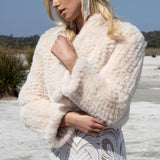 Macie Faux Jacket Long Sleeve in Pearl - Mode & Affaire
