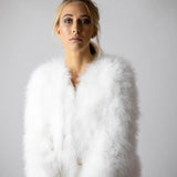 Saville Marabou Jacket in Snow - Mode & Affaire