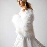 Saville Marabou Jacket in Snow - Mode & Affaire
