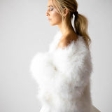 Saville Marabou Jacket in Snow - Mode & Affaire