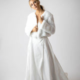 Macie Faux Jacket Long Sleeve in Snow - Mode & Affaire