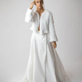 Macie Faux Jacket Long Sleeve in Snow - Mode & Affaire