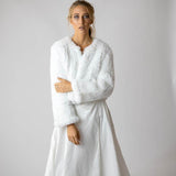 Macie Faux Jacket Long Sleeve in Snow - Mode & Affaire