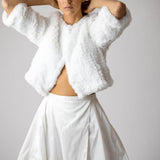 Macie Faux 3/4 Jacket in Snow - Mode & Affaire