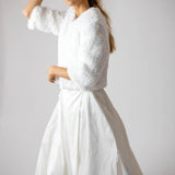 Macie Faux 3/4 Jacket in Snow - Mode & Affaire