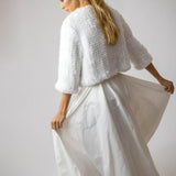 Macie Faux 3/4 Jacket in Snow - Mode & Affaire