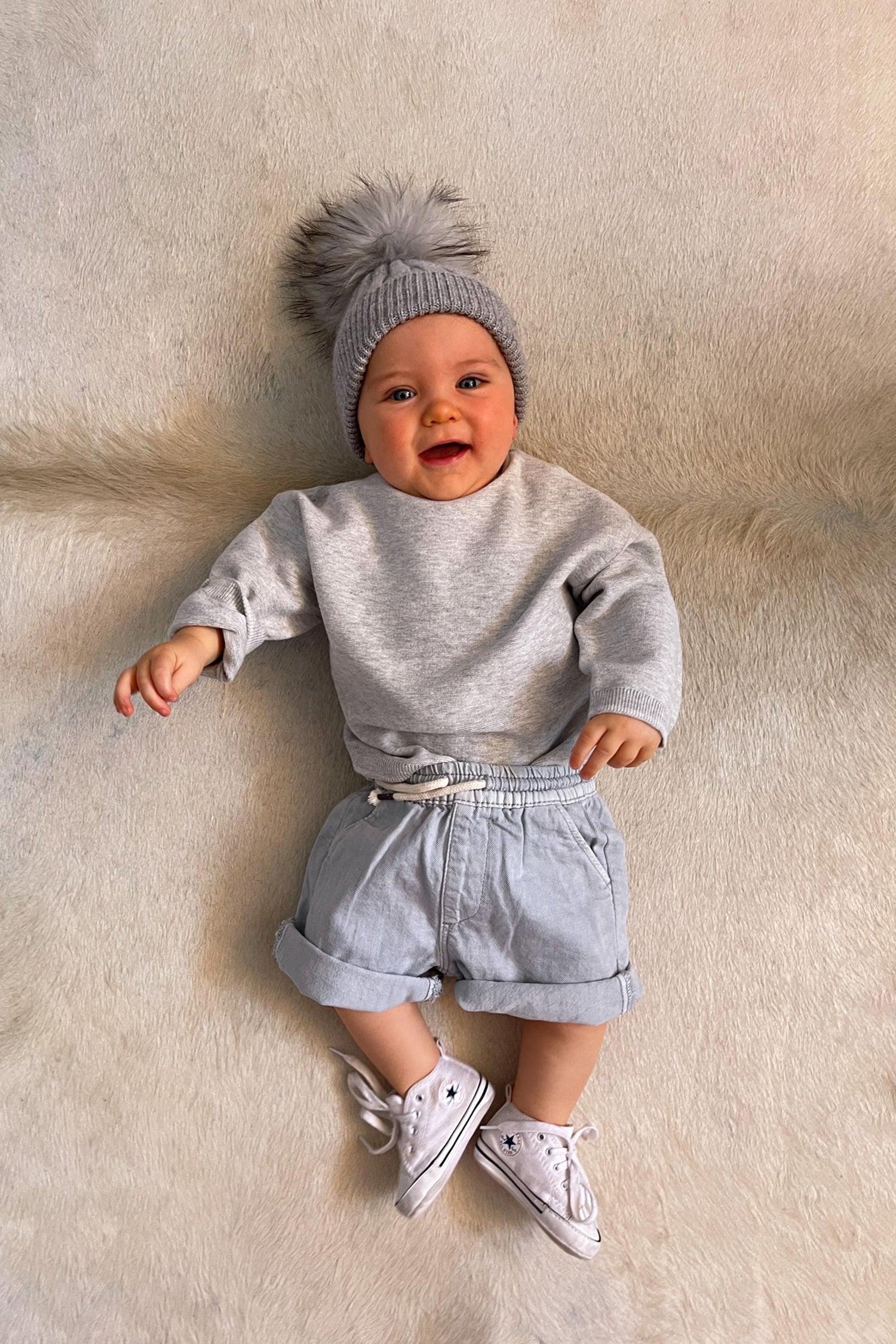 Baby Angora Beanie Silver Fox - Mode & Affaire