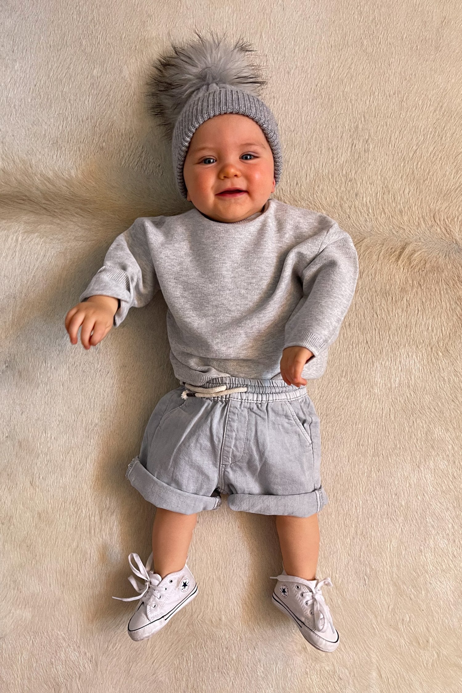 Baby Angora Beanie Silver Fox - Mode & Affaire