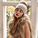 Sylvie Cropped Fur Vest in Natural - Mode & Affaire
