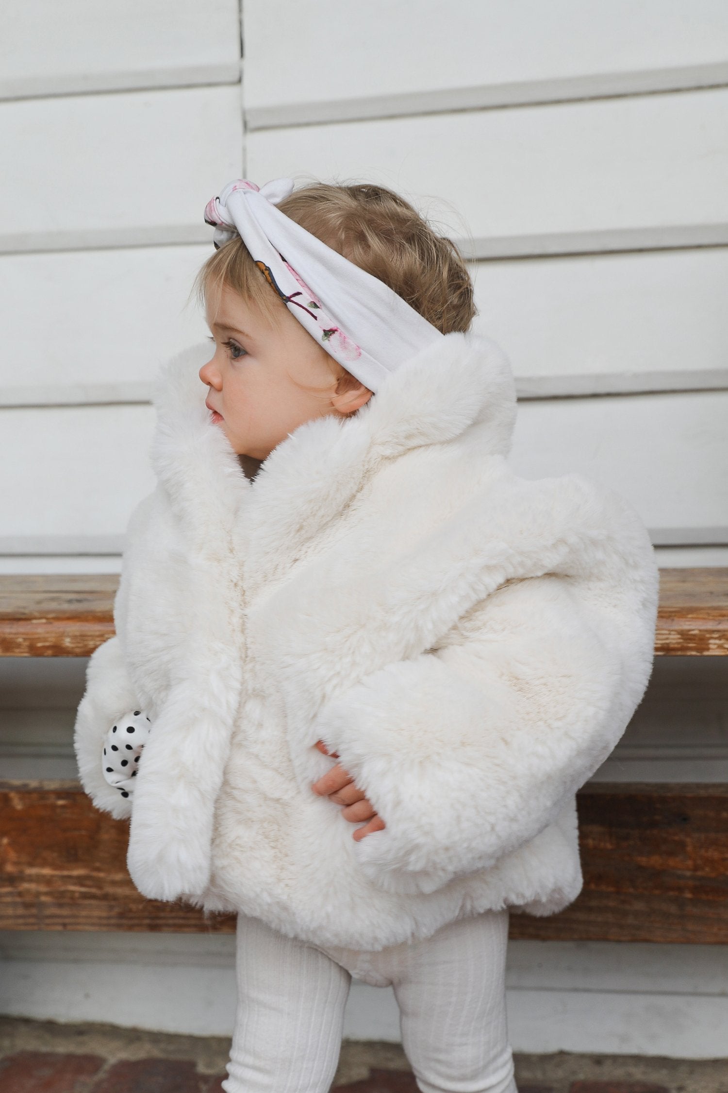 Mini Astrid Faux Coat in Snow - Mode & Affaire