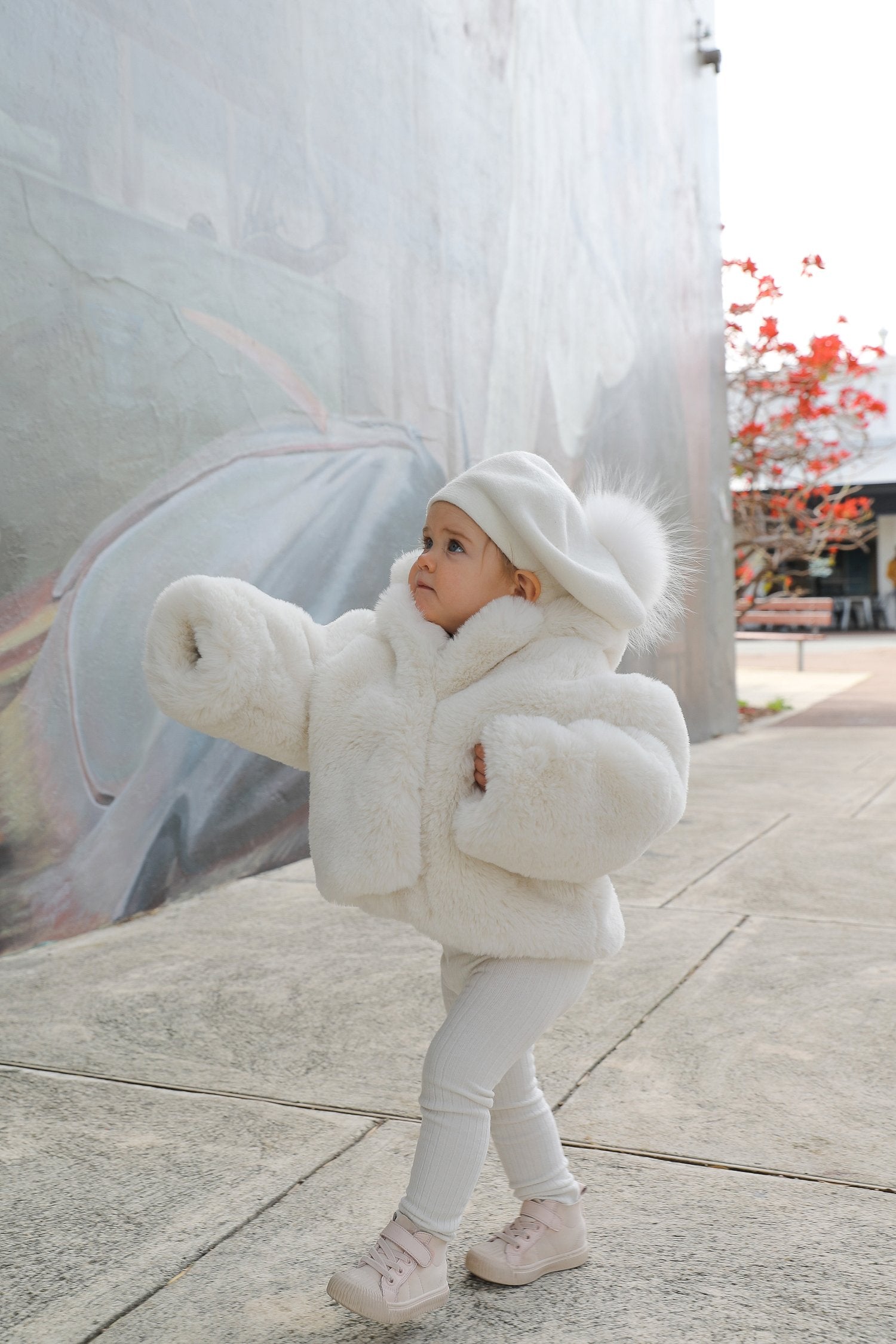 Mini Astrid Faux Coat in Snow - Mode & Affaire