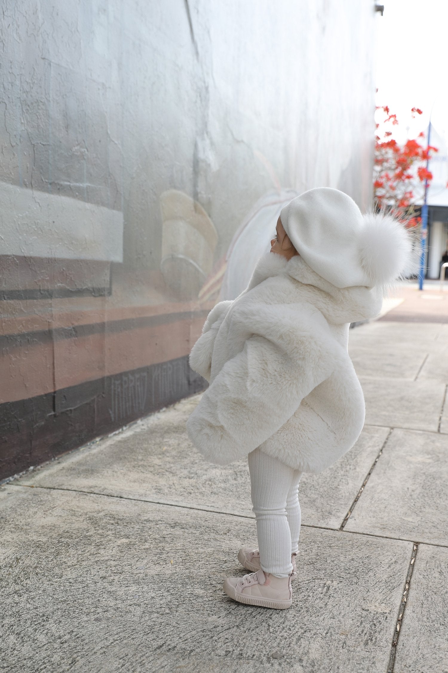 Mini Astrid Faux Coat in Snow - Mode & Affaire