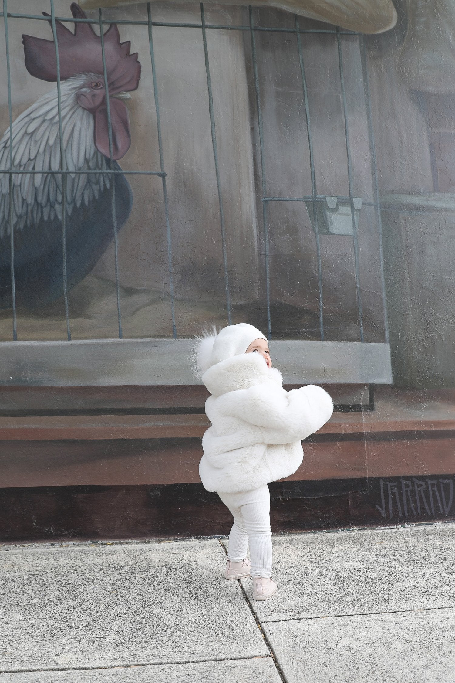 Mini Astrid Faux Coat in Snow - Mode & Affaire