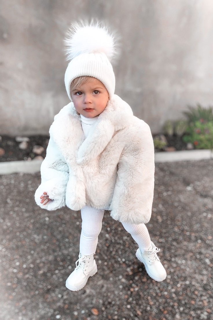 Mini Astrid Faux Coat in Snow - Mode & Affaire