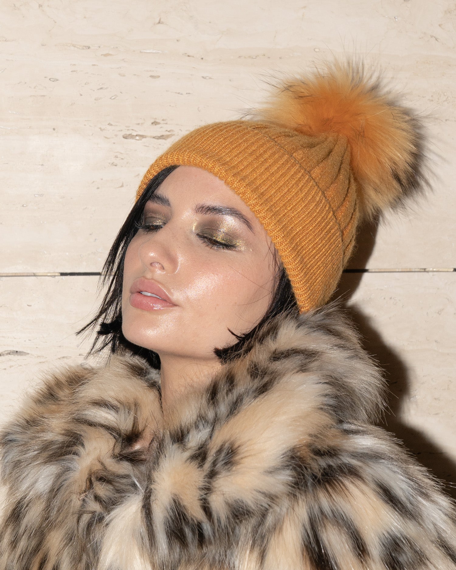 Angora Beanie in Chartreuse - Mode & Affaire