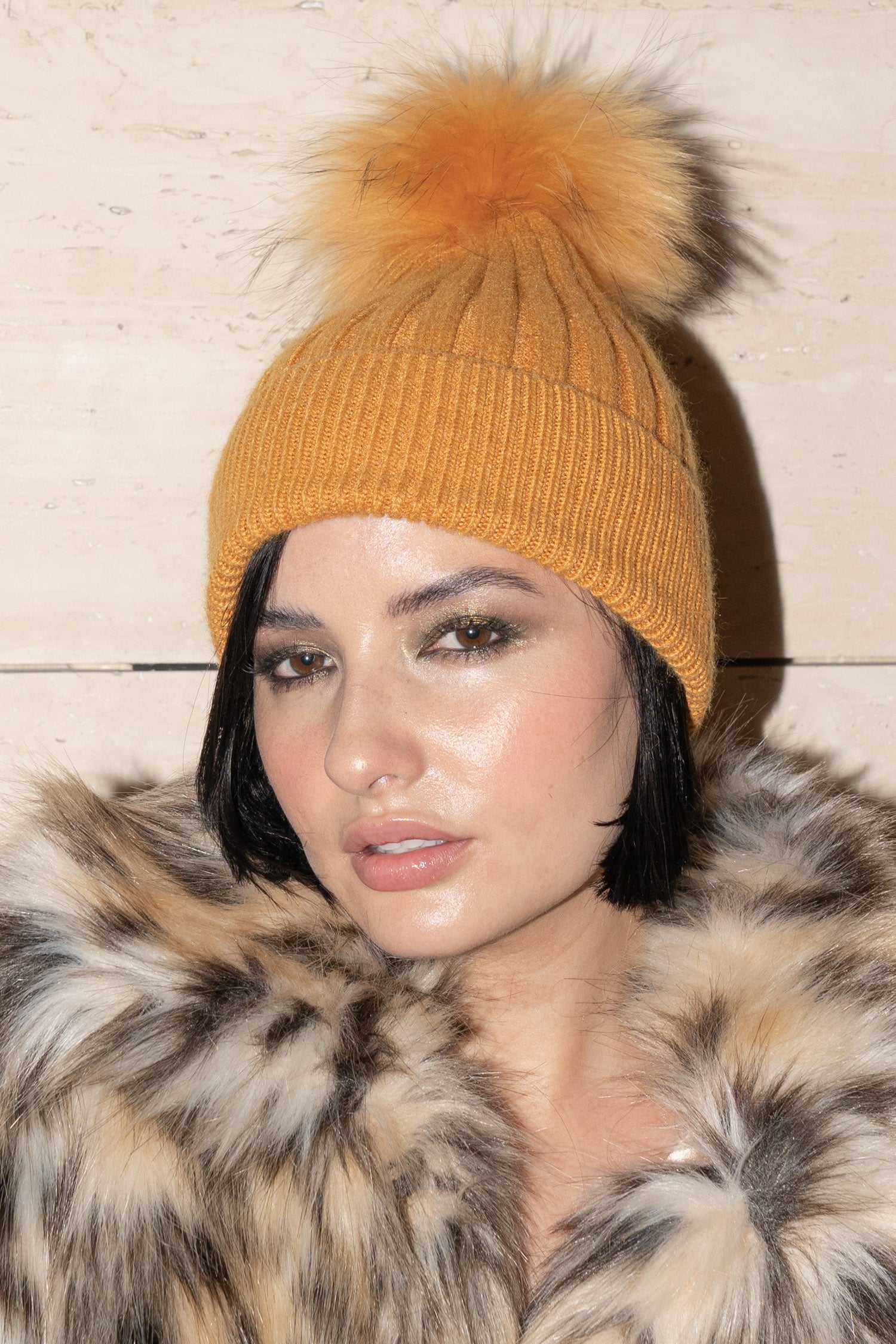 Angora Beanie in Chartreuse - Mode & Affaire