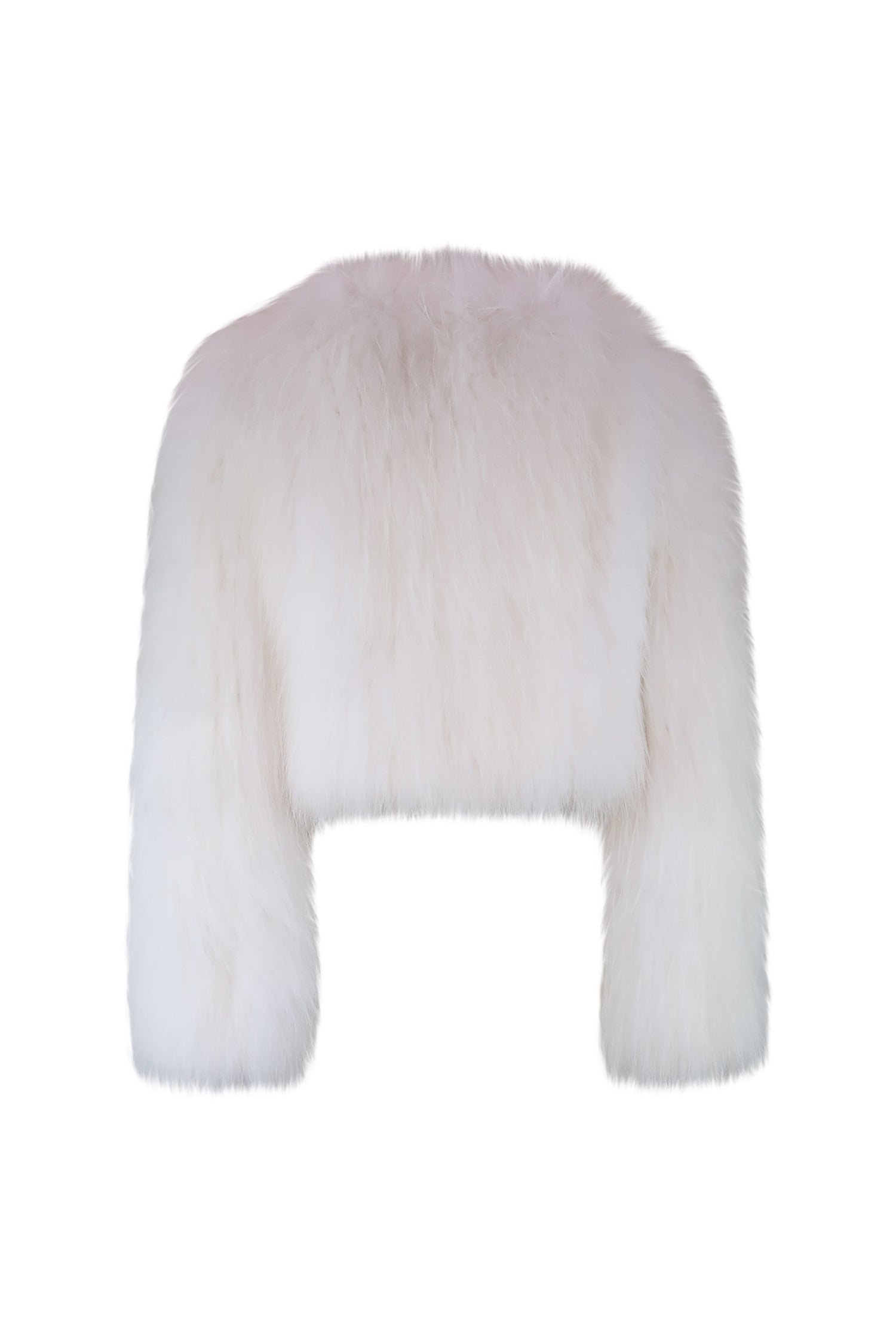 Elodie Cropped Fur Jacket in Snow - Mode & Affaire