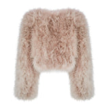 Valentina Feather Jacket Blush - Mode & Affaire