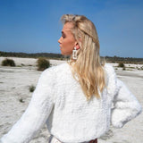 Macie Faux Jacket Long Sleeve in Snow - Mode & Affaire