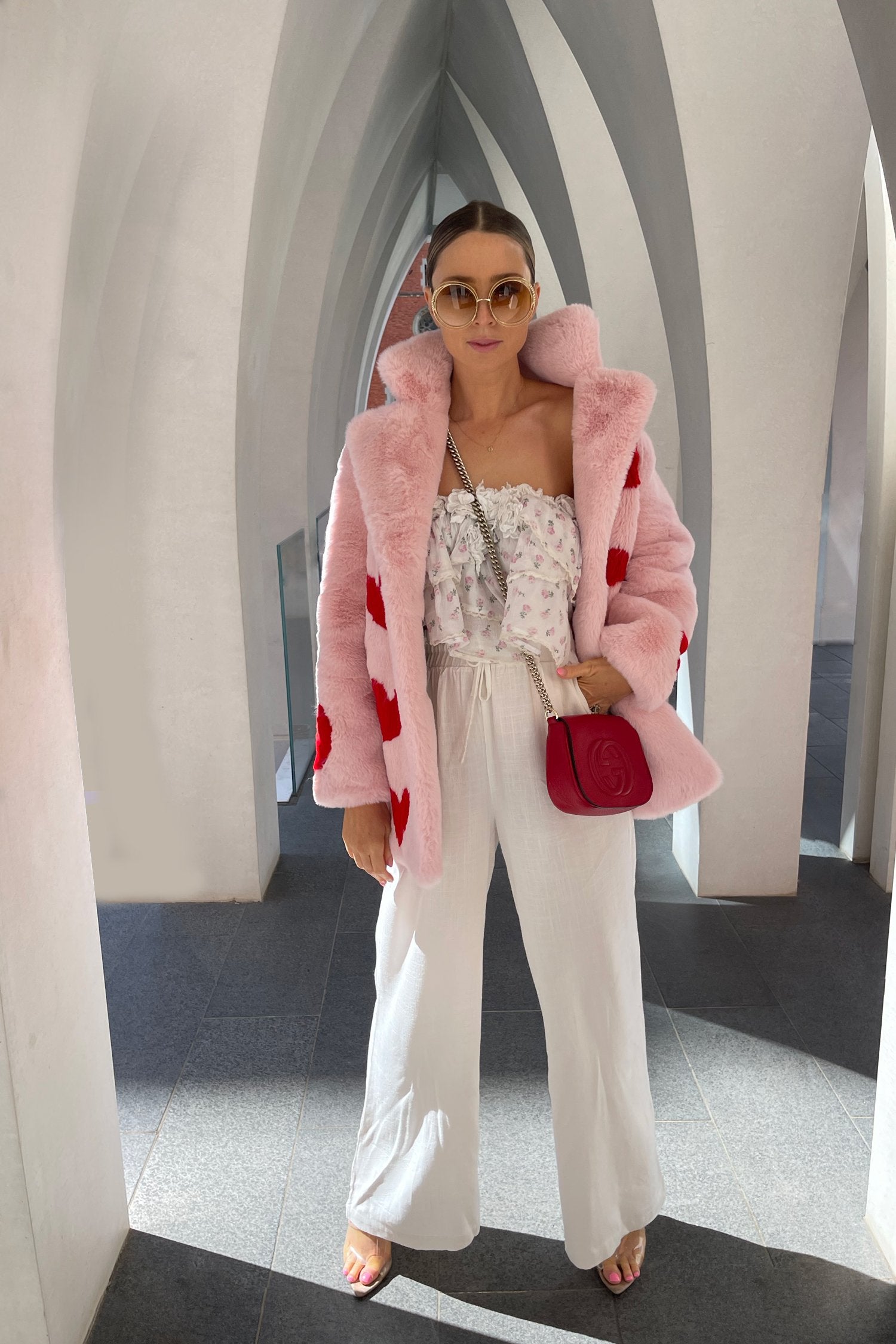 Queen Of Hearts Faux Mid Coat - Mode & Affaire
