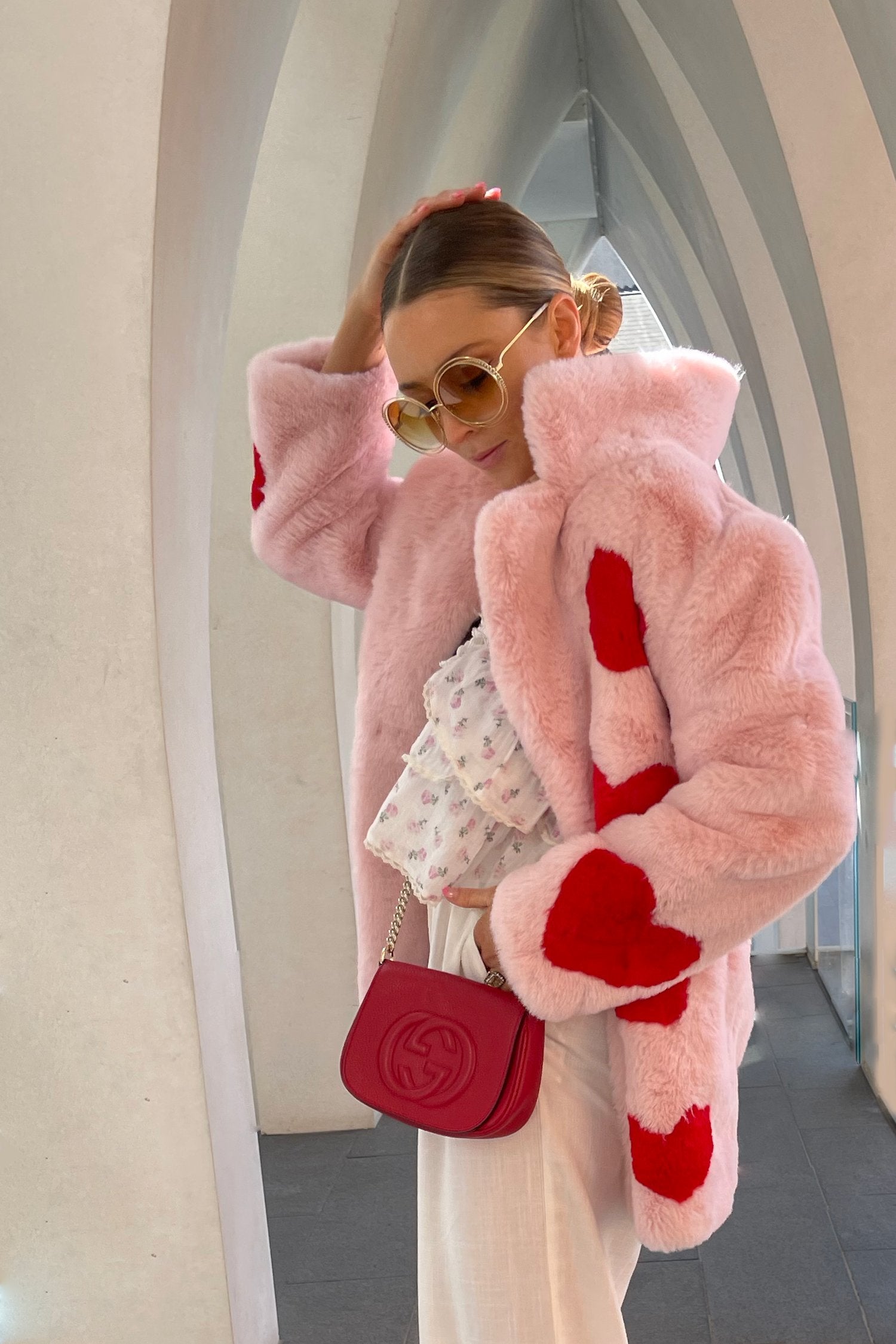 Queen of hearts faux coat