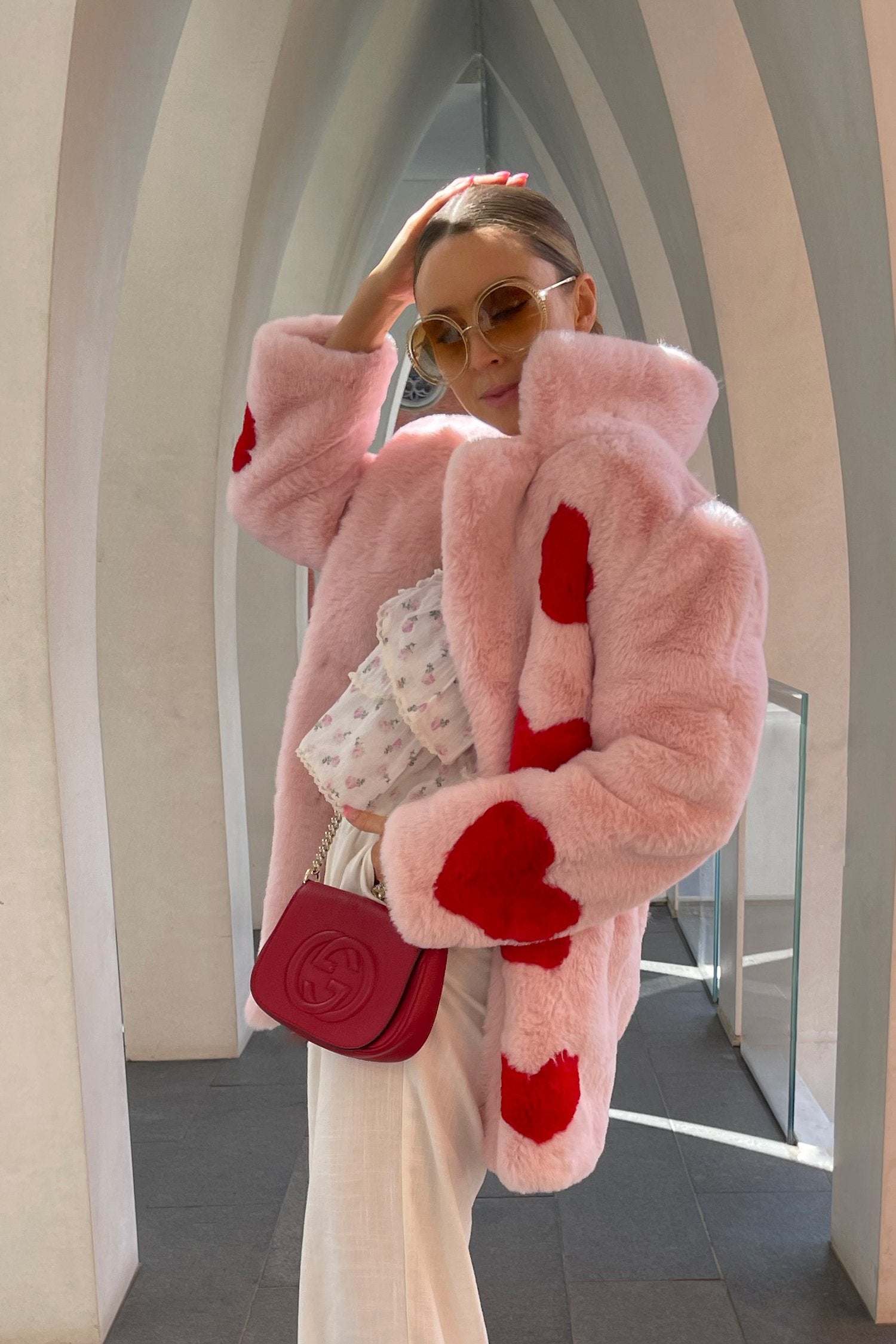 Queen of hearts faux coat