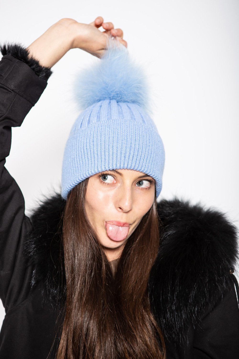 Angora Beanie Azure - Mode & Affaire