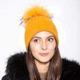 Fur Beanie in Chartreuse - Mode & Affaire