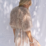 Plume Real Feather Jacket in Blush - Mode & Affaire