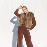 Alba Hooded Vest in Natural - Mode & Affaire