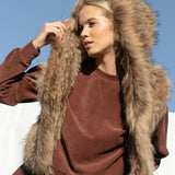 Alba Hooded Vest in Natural - Mode & Affaire