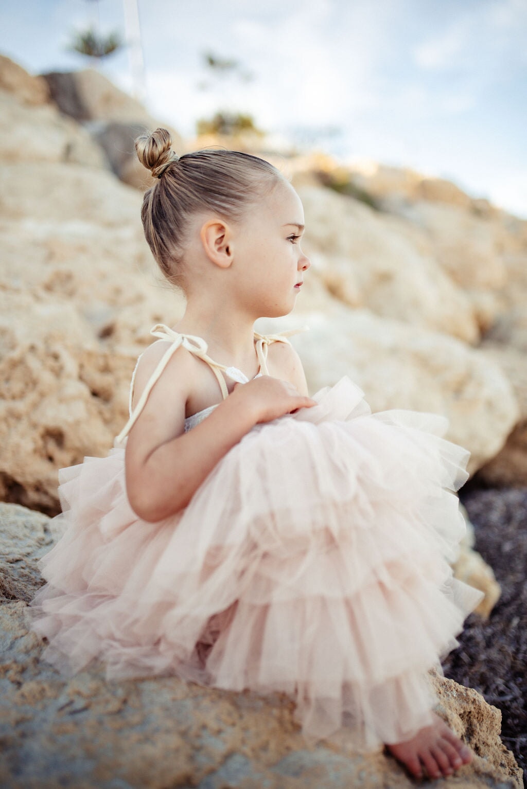 Tilly Tulle Tutu Dress in Oatmeal - Mode & Affaire