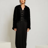 Macie Faux Long Sleeve Jacket in Onyx - Mode & Affaire