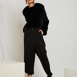 Macie Faux Long Sleeve Jacket in Onyx - Mode & Affaire