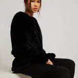 Macie Faux Long Sleeve Jacket in Onyx - Mode & Affaire