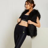 Alba Hooded Fur Vest in Onyx - Mode & Affaire