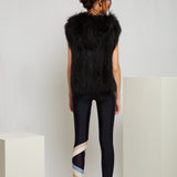 Alba Hooded Fur Vest in Onyx - Mode & Affaire