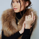 Sylvie Cropped Fur Vest in Natural - Mode & Affaire