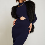 Sylvie Cropped Fur Vest in Onyx - Mode & Affaire