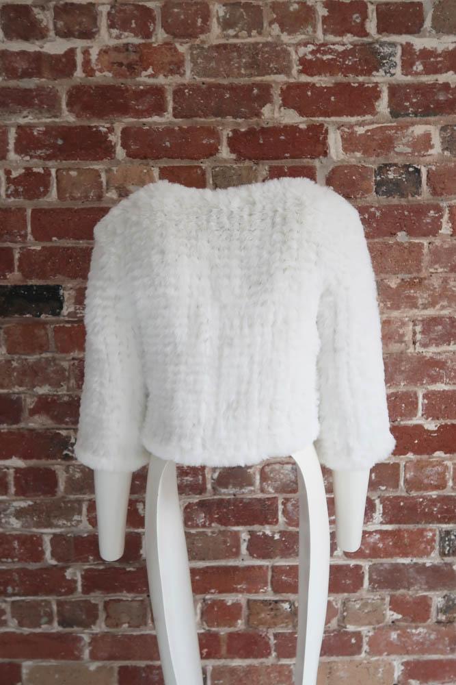 Macie Faux 3/4 Jacket in Snow - Mode & Affaire